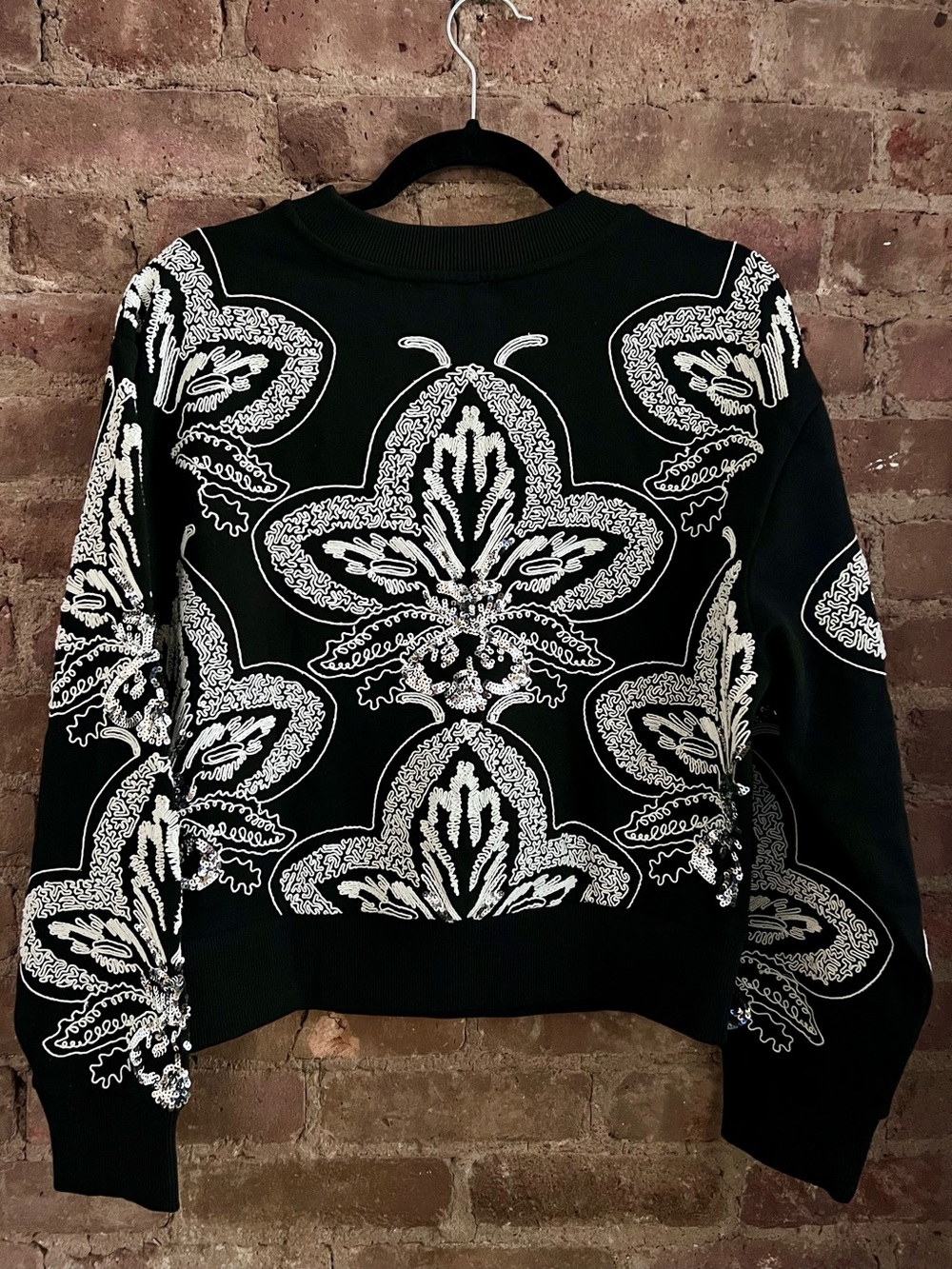 Anthropologie | Ollari | Black Embellished Sweatshirt | Size Medium - Picture 7 of 11